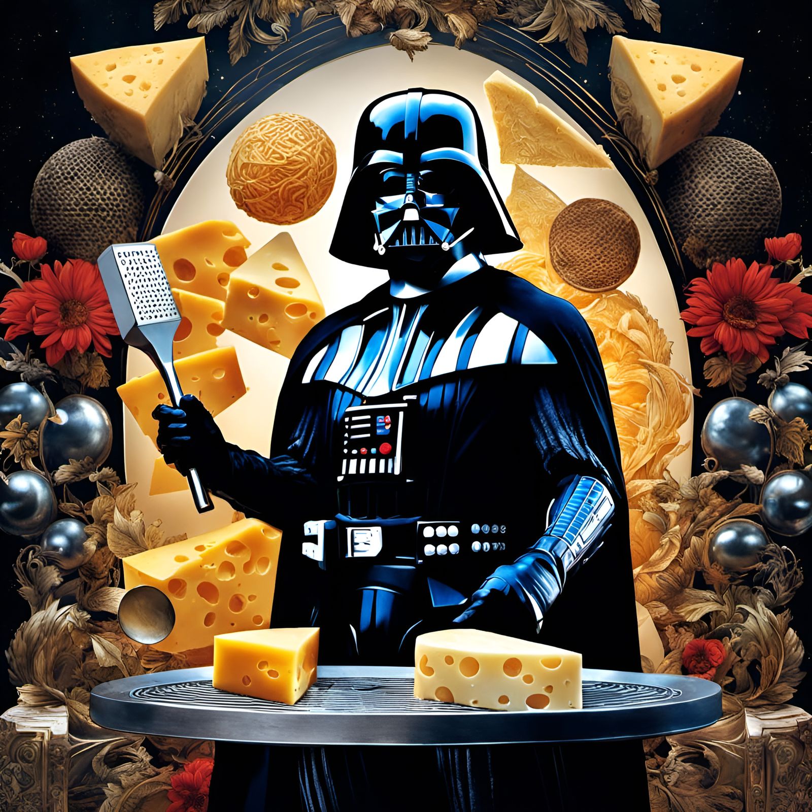 Darth Vader's Cheesy Portrait: Digital Art