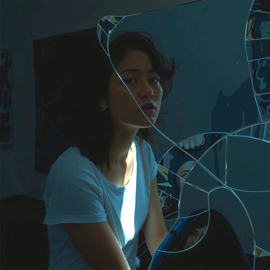 Abstract Water Reflection with Distorted Light