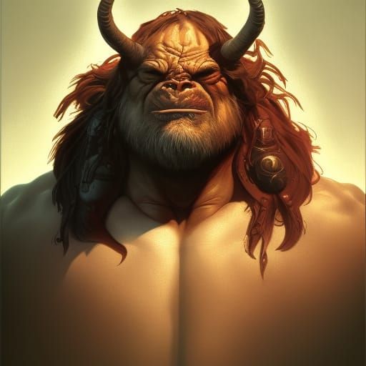 Demonic Eldritch Ogre Portrait in Hyperdetailed Style