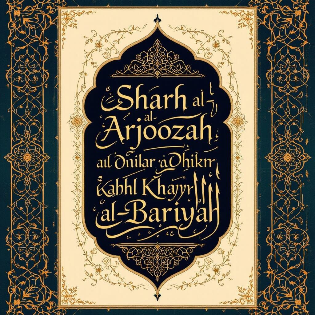 Islamic Manuscript Style Book Cover with Arabic Calligraphy