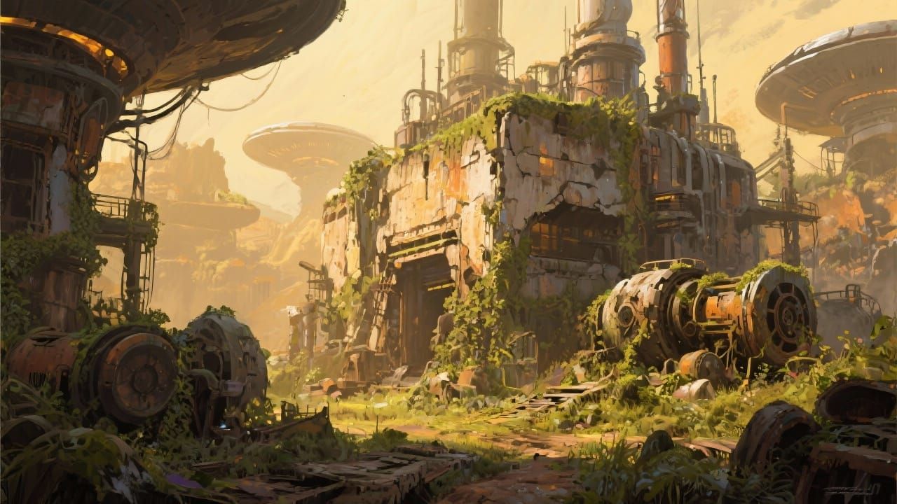 Ancient Alien Factory Overgrown with Vegetation