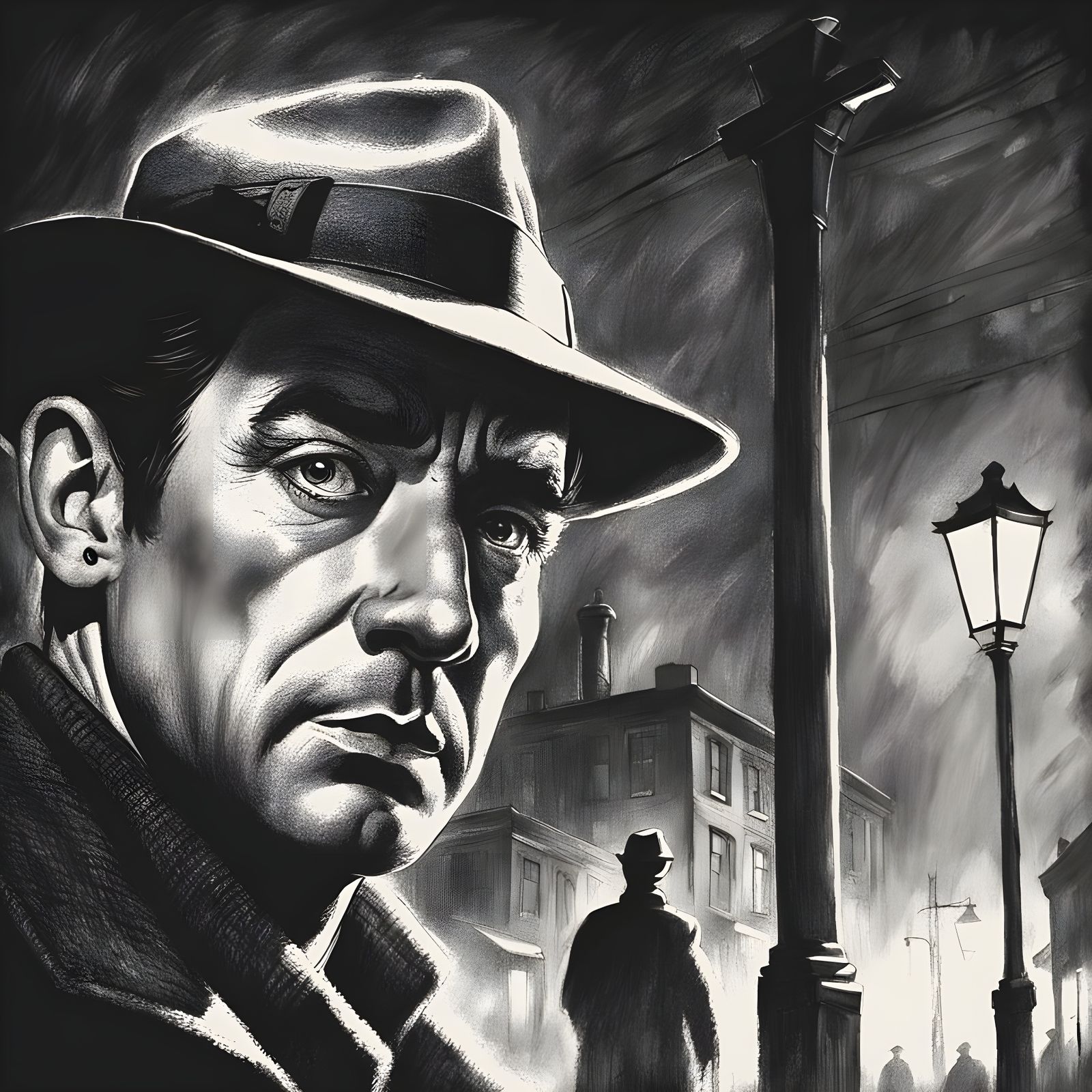 Detective in Noir Town: Vintage Cartoon Mystery