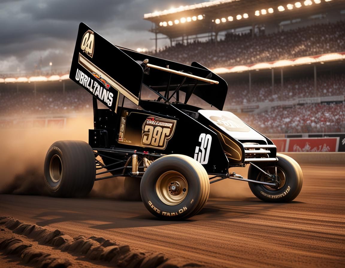 World of Outlaws Sprint Car on Dirt Track