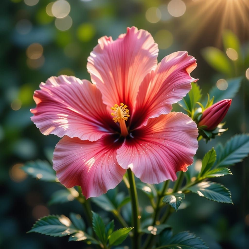 Dewy Morning Flower Close-up with Bokeh