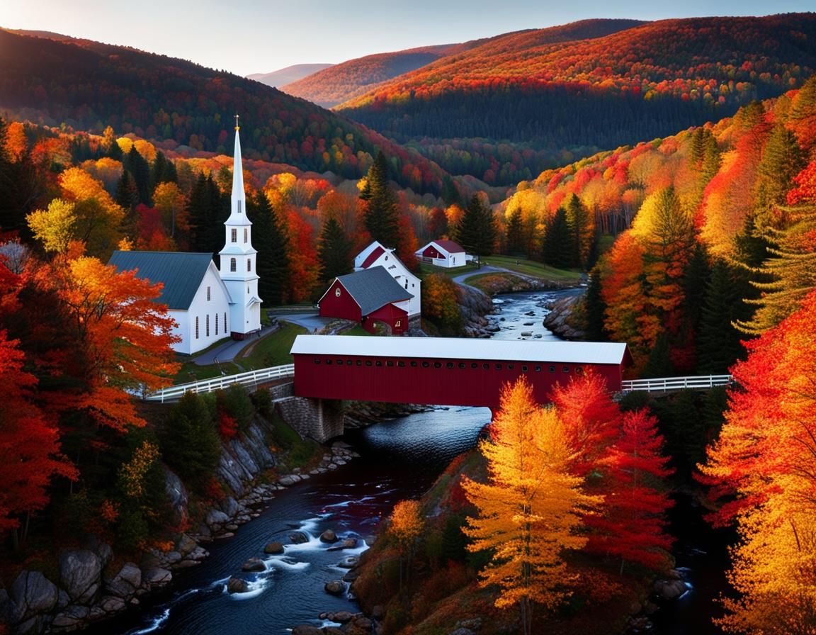 Autumn Magic in a New England Town