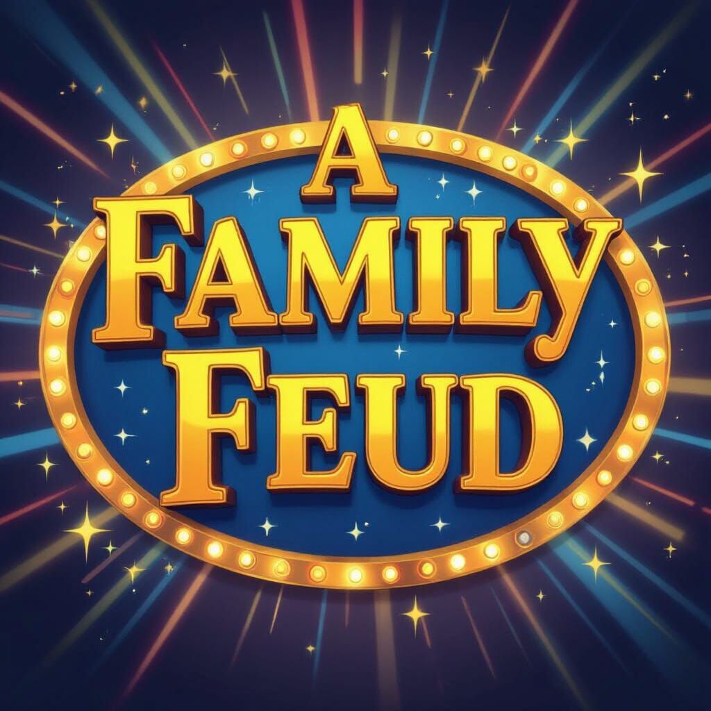 Vibrant Family Feud Logo in Blue and Gold