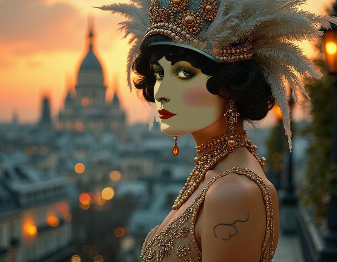 Vintage Carnival Poster in Style of Georges Barbier