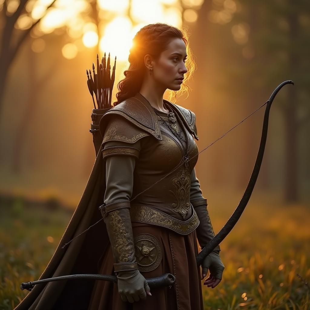 Hobbit Warrior with Bow in Cinematic Lighting