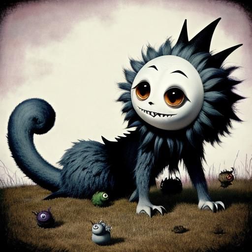 Whimsical Monster in Dark Fantasy Style