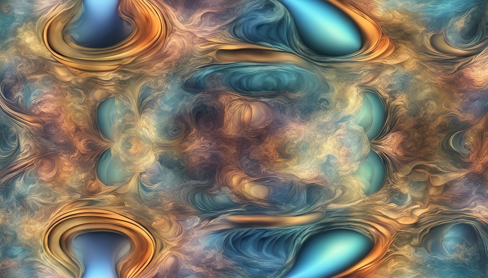 Opalescent Biopattern in Mandelbulb Fractal Space