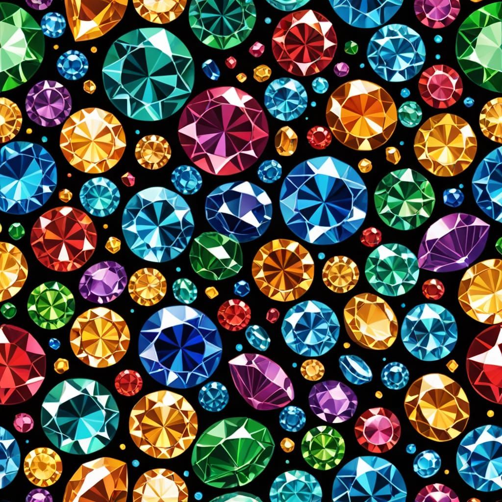 Gemstones Explode in a Fiery Vortex