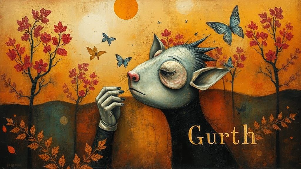 Surreal Autumn Collage with Impasto Textures