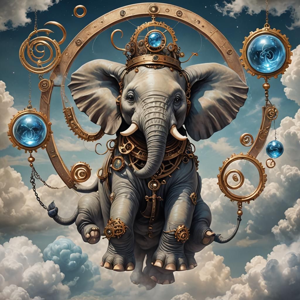 Steampunk Gothic Elephant Spirit of the Future