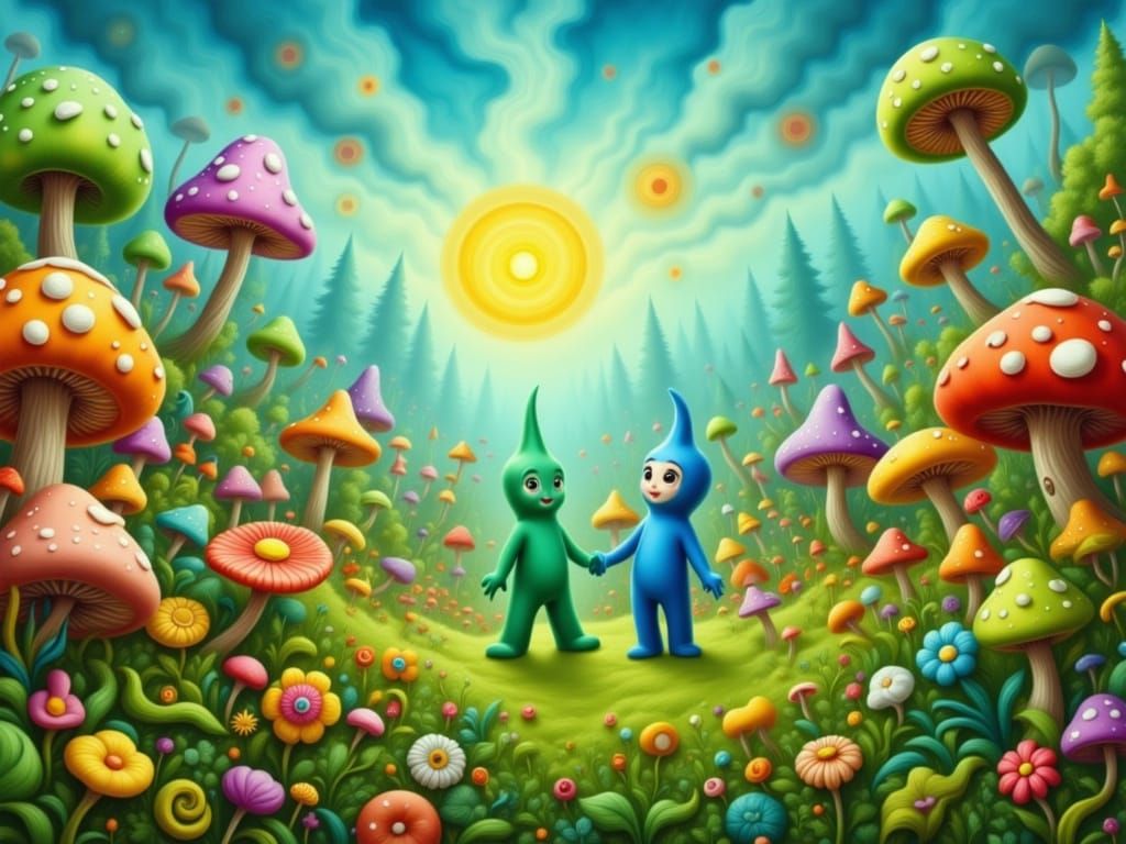 Gumby and Pokey in Claymation-Style Neighborhood