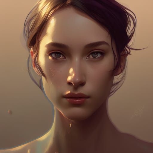 Detailed Portrait in Art Nouveau Style