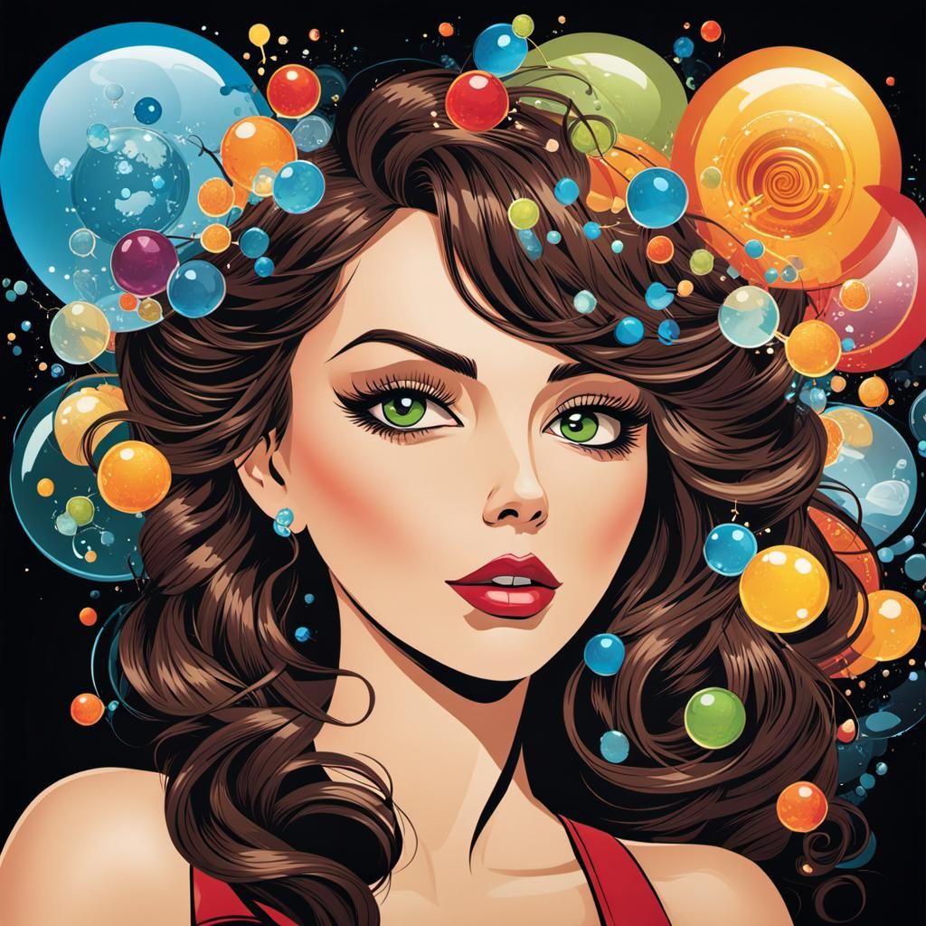 Bartender's Cocktail Thoughts in Cartoon Style