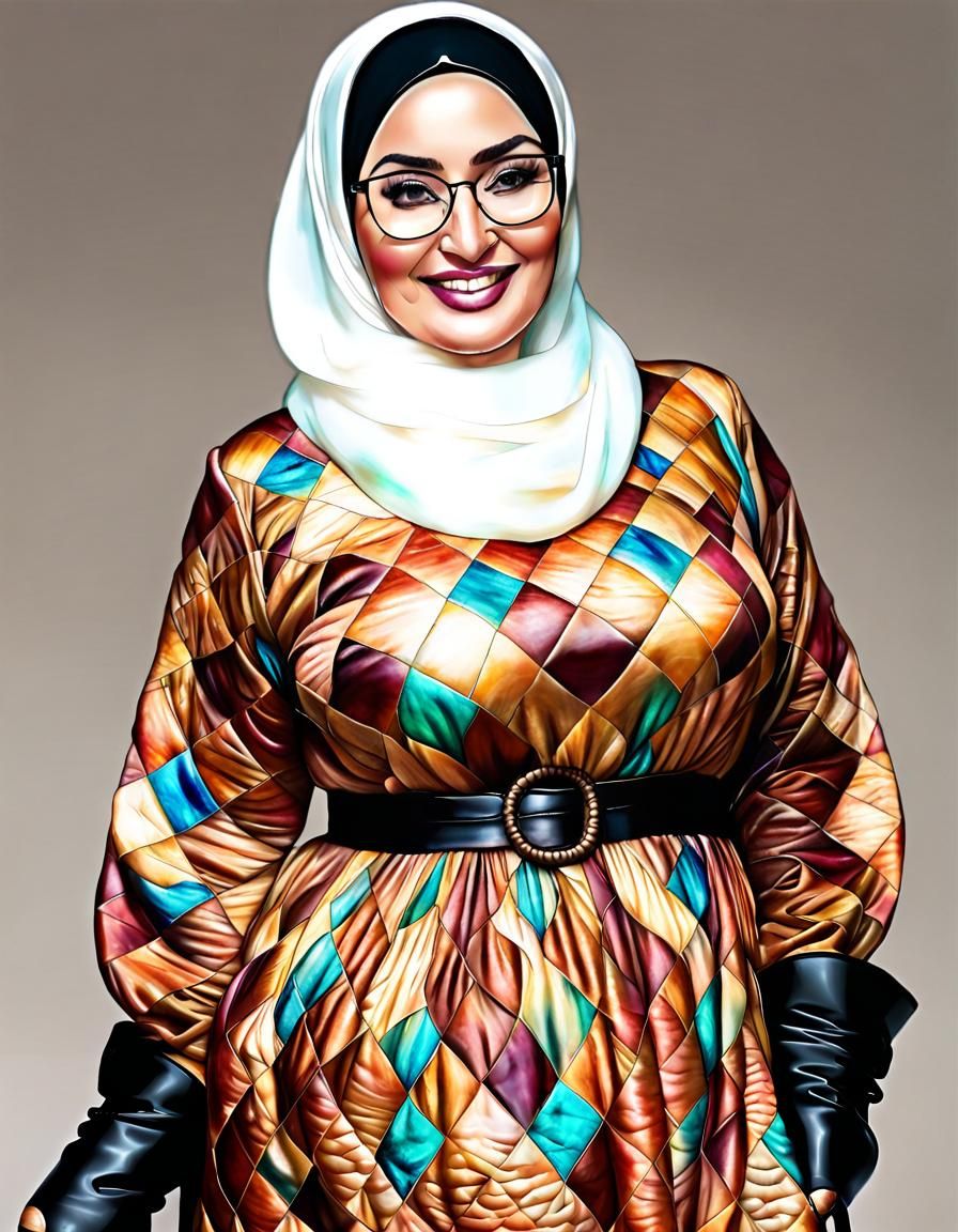 Psychedelic Alcohol Ink Portrait of Hijabi Woman