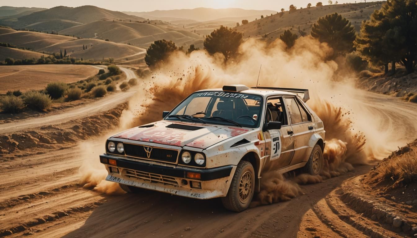 Lancia Delta Rally Car in Surreal Twilight