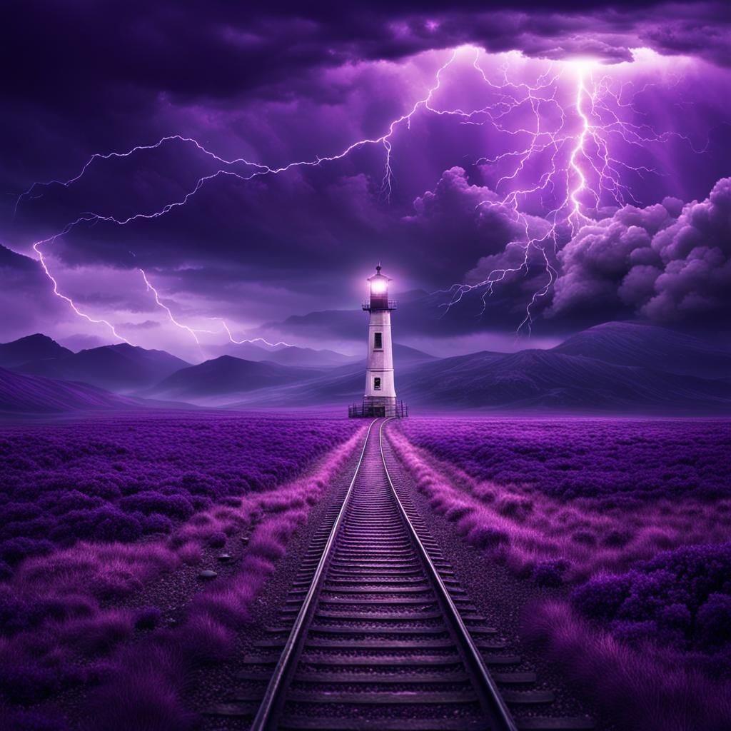 Beacon of Light Amidst Purple Storm