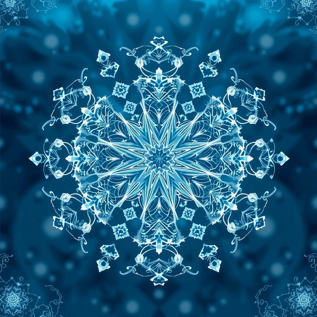 Mendel Snowflakes in Fractal Art Style