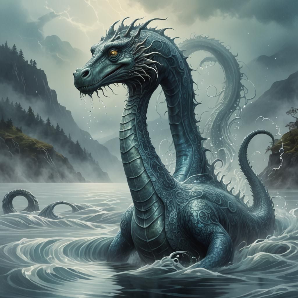 Loch Ness Monster Emerges in Digital Painting