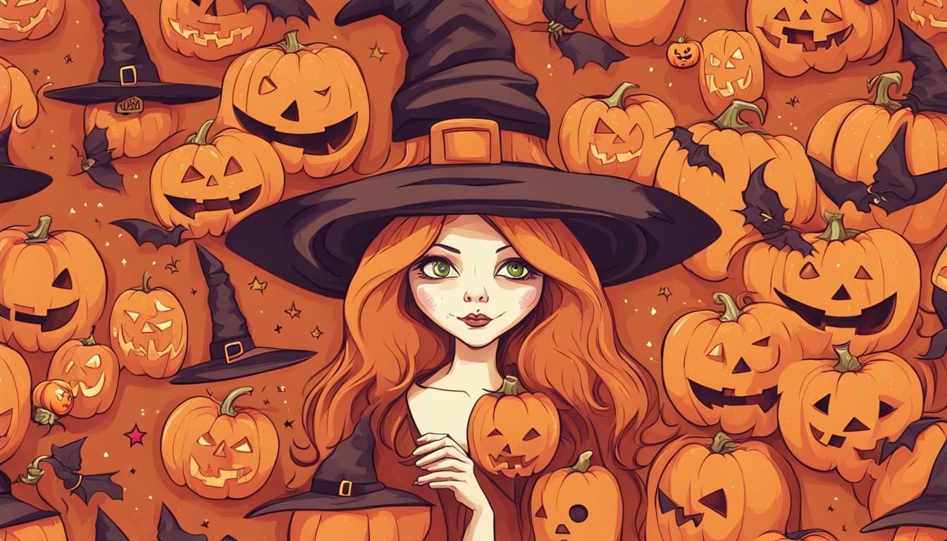 Festive Halloween Witch in Orange