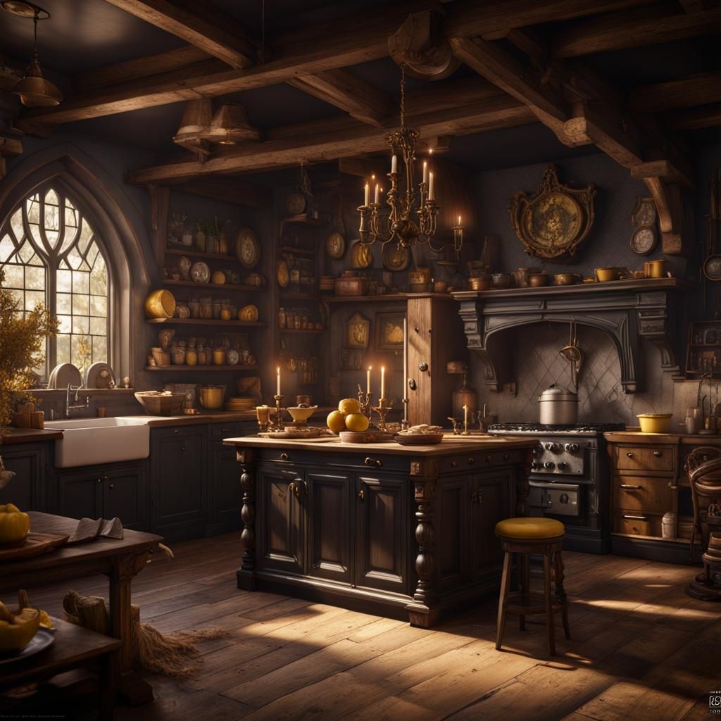 Cedric Diggory Themed Kitchen in Detailed Matte Painting