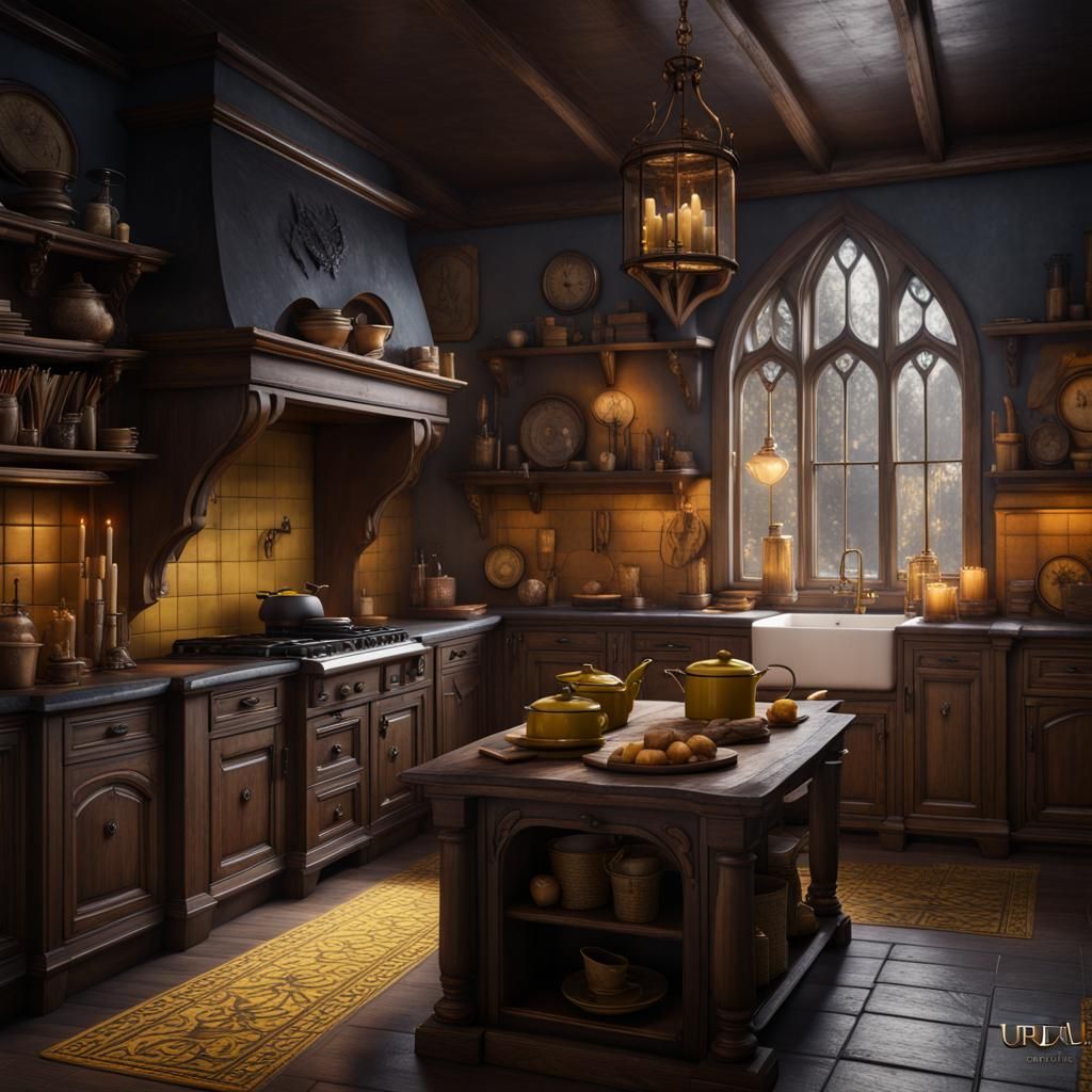 Fantastical Kitchen Concept Art in Deep Color