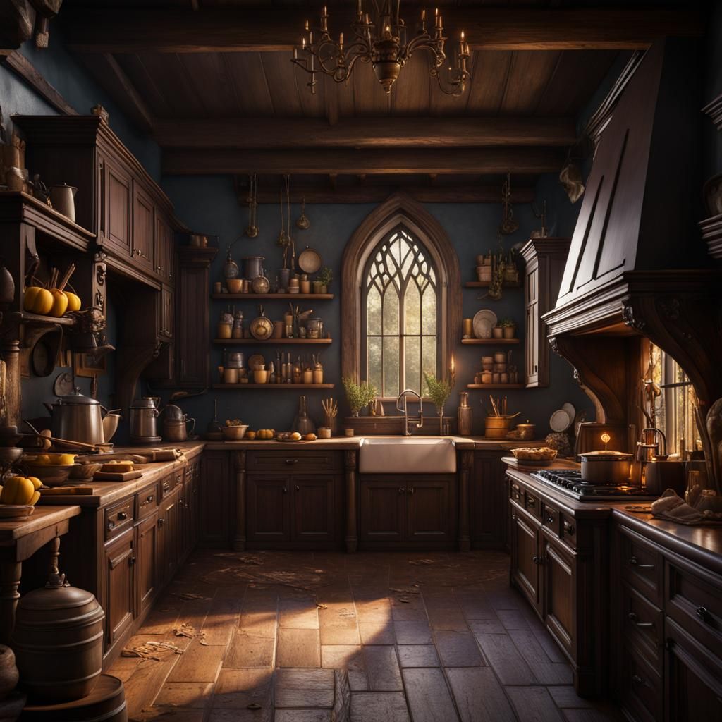 Cedric Diggory Themed Kitchen in Detailed Matte Painting