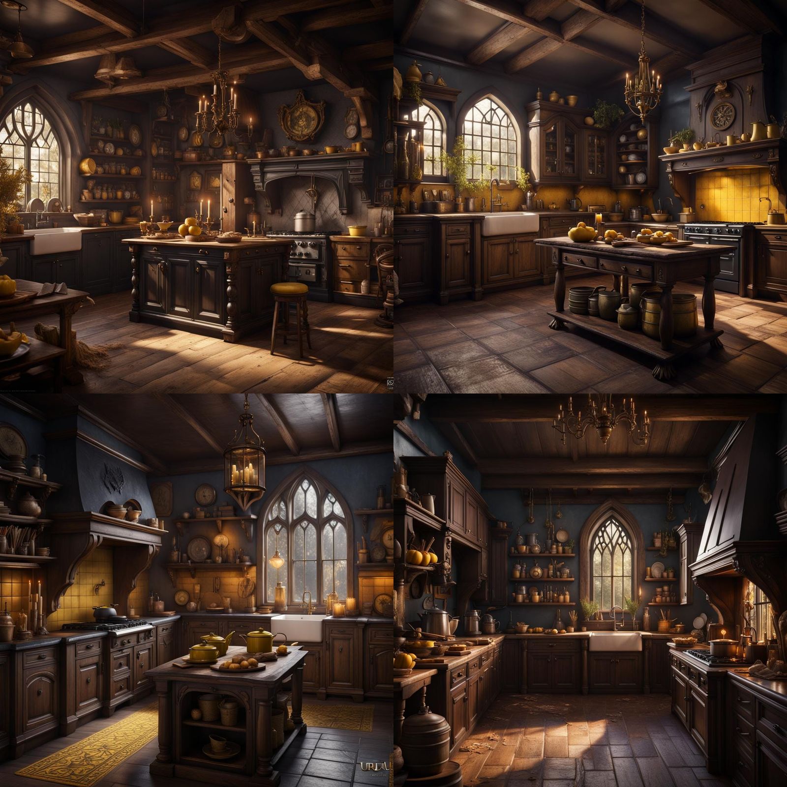 Cedric Diggory Themed Kitchen in Fantasy Art Style
