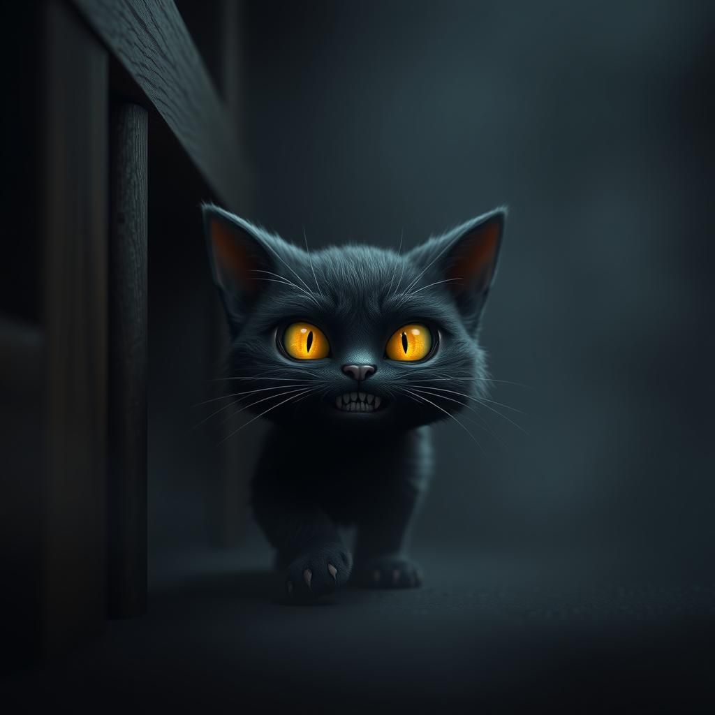 Eerie Black Cat Emerges from Closet