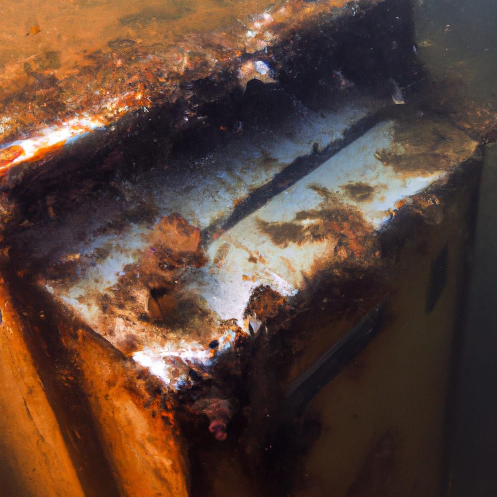 Rusty Relic Inside Watery Locker