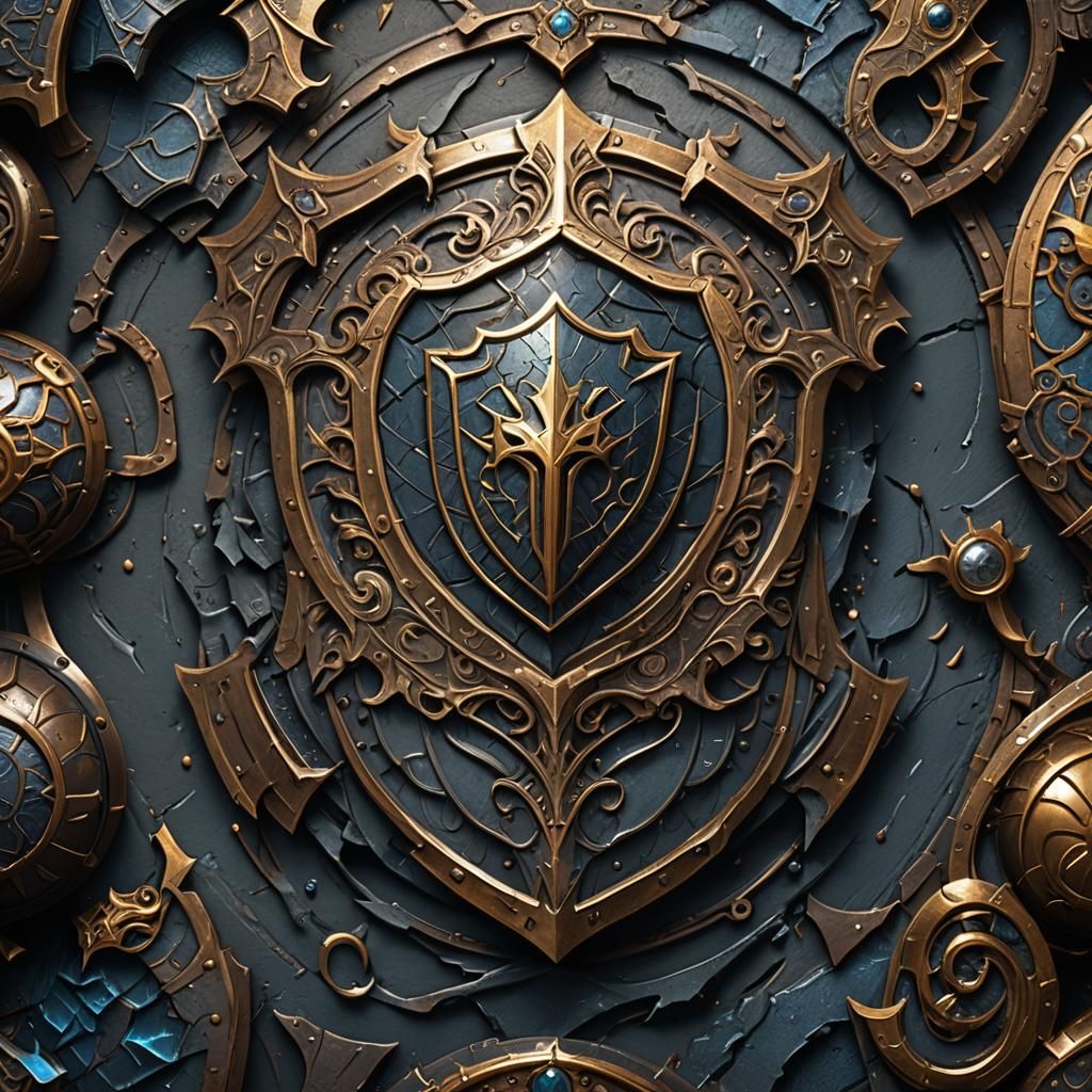 Detailed Shield Matte Painting in Fantasy Concept Art