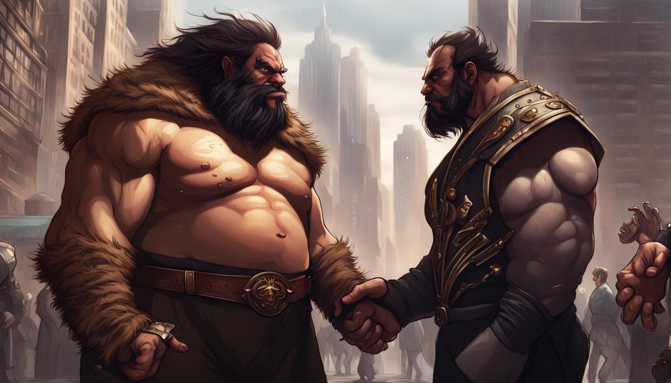 Epic Showdown in Dark Fantasy City