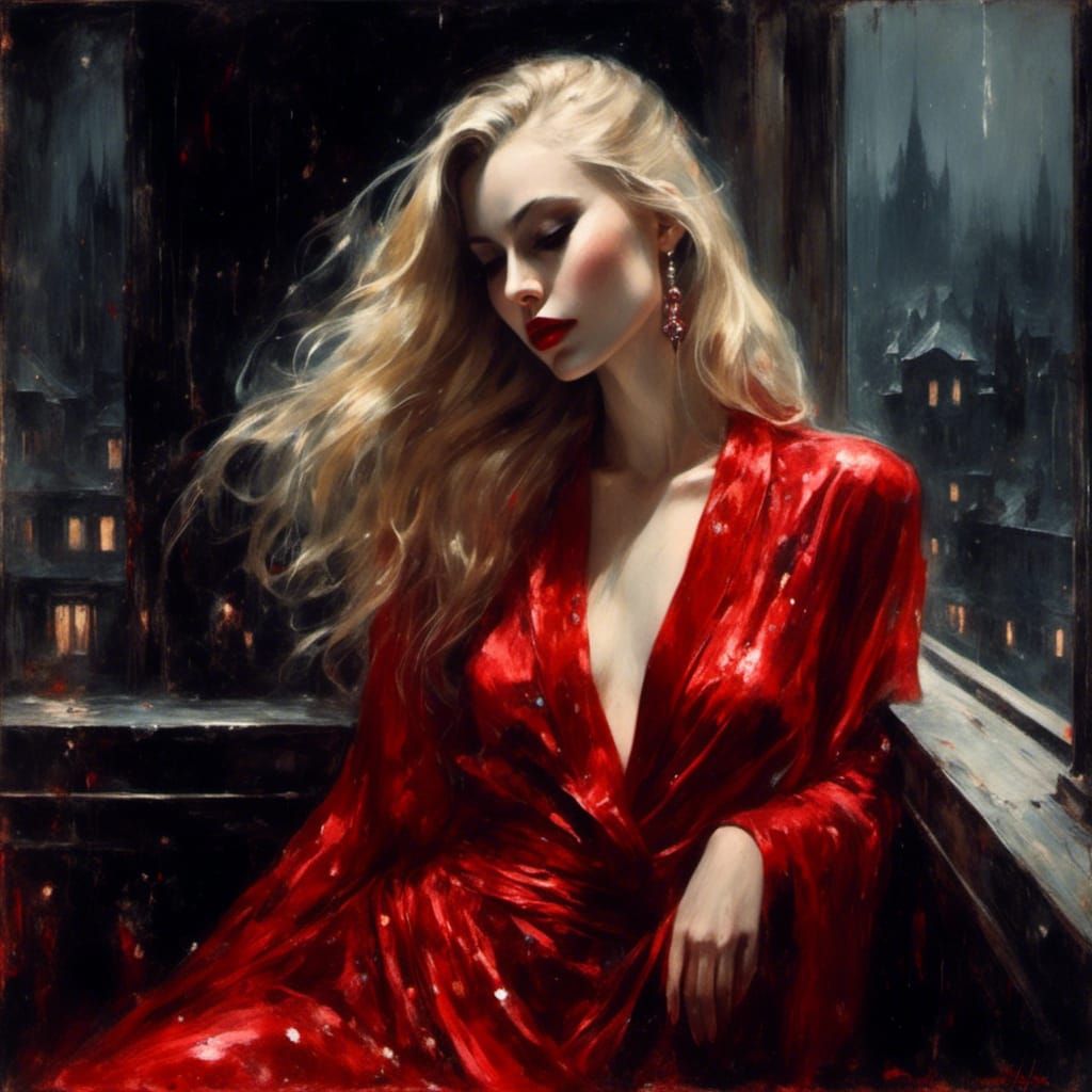 Elegant Noir: 1930s Woman on Balcony