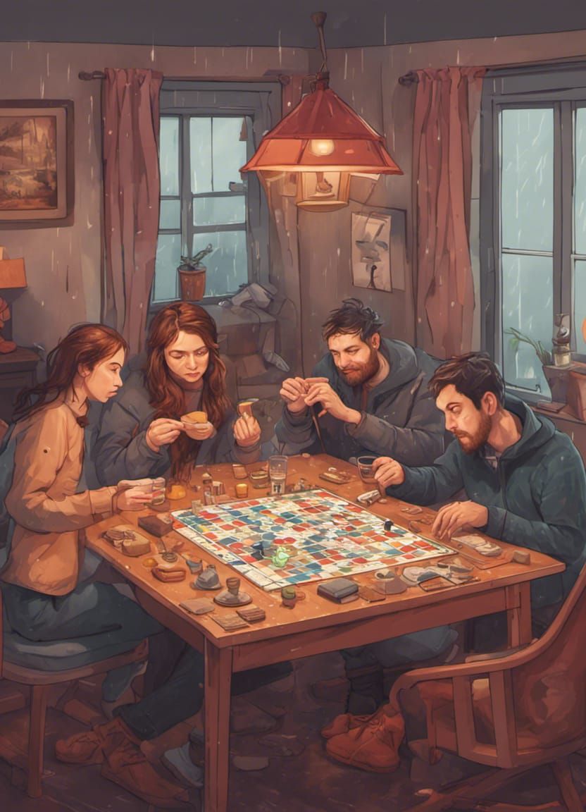 People having fun playing board games.
