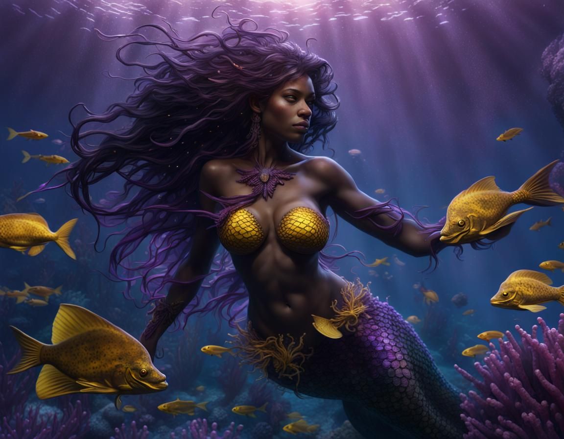 Dark Fantasy Mermaid in Poisonous Reef