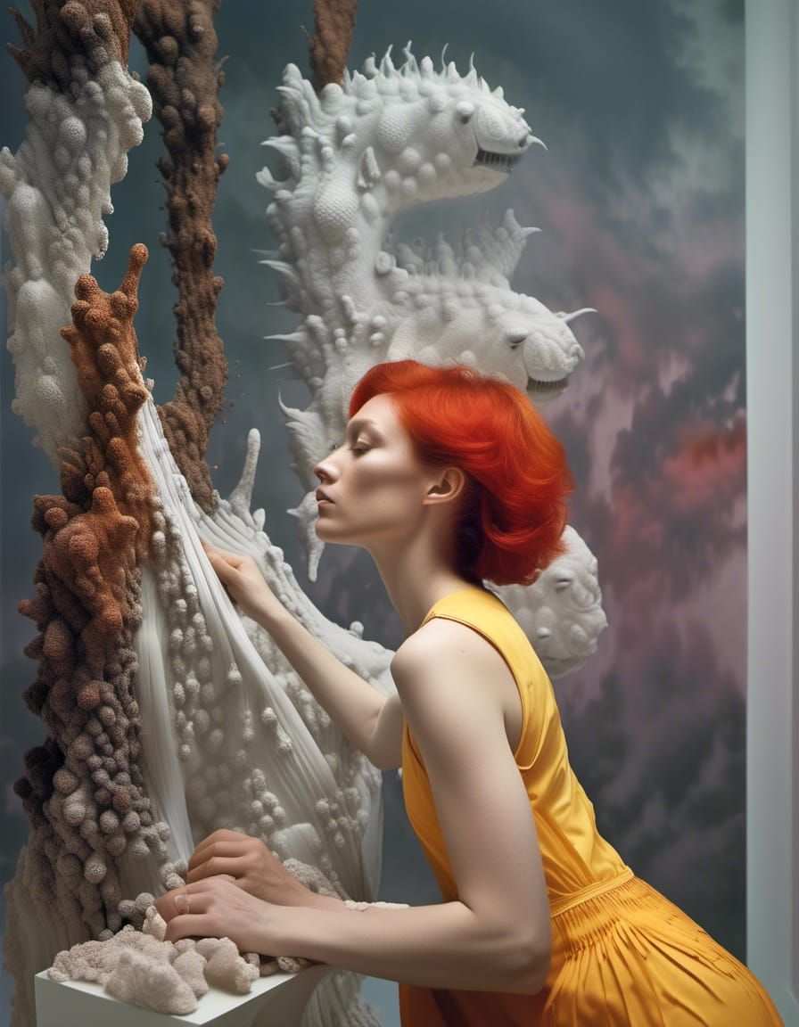 Surreal Portraits in a Pristine Laboratory: Detailed Matte P...