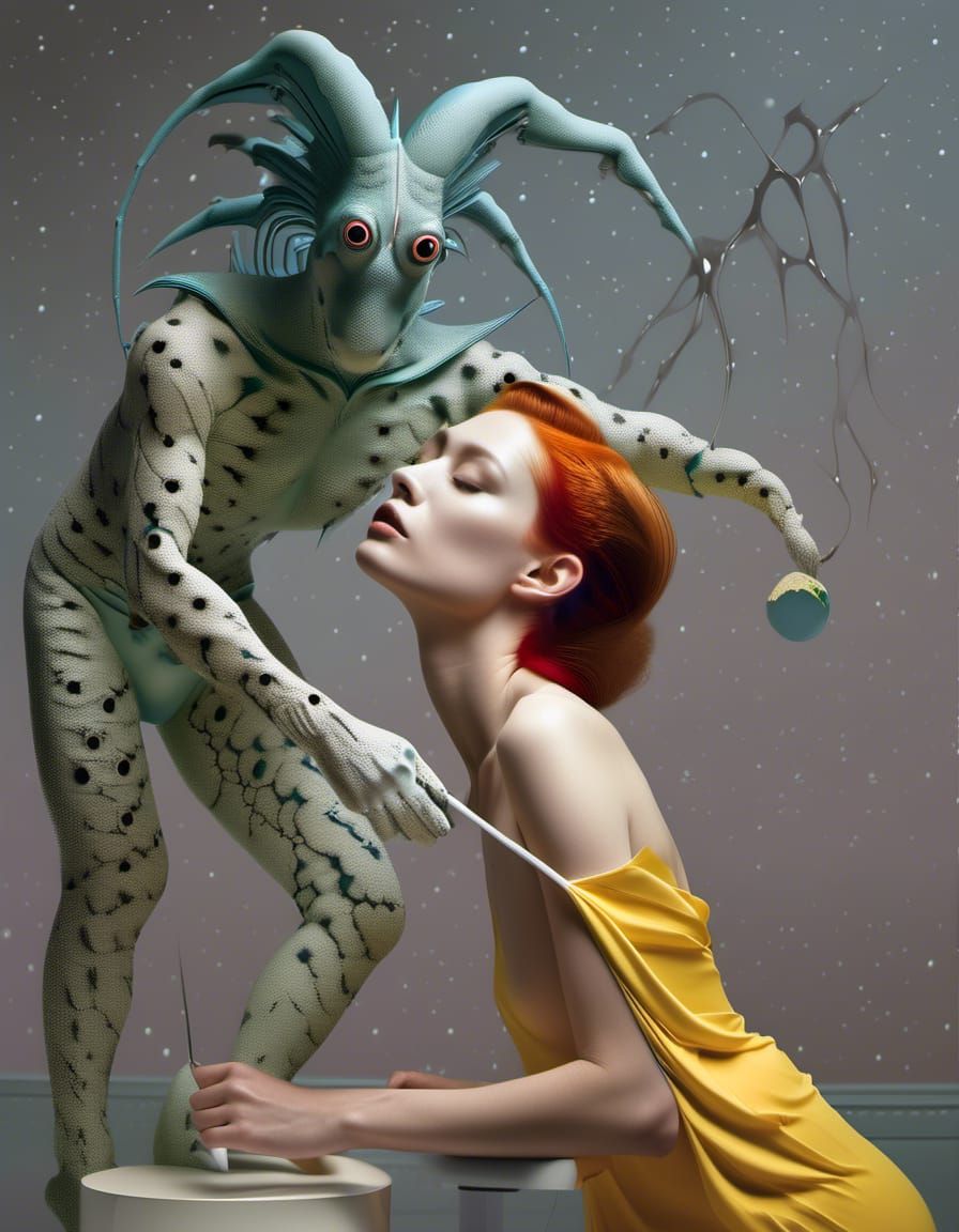 Surreal Portraits in a Pristine Laboratory