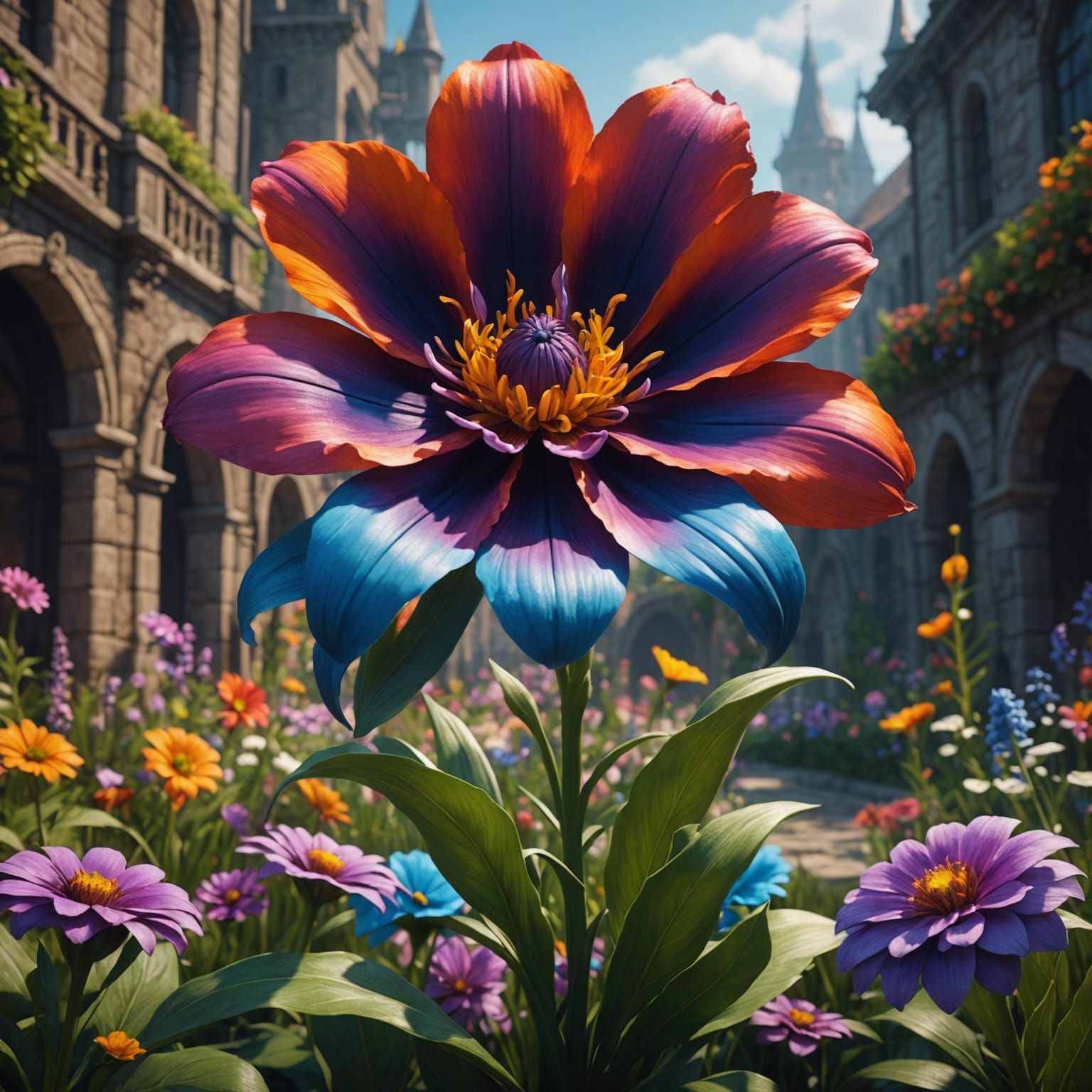 Fantastical Flower in Detailed Matte Painting