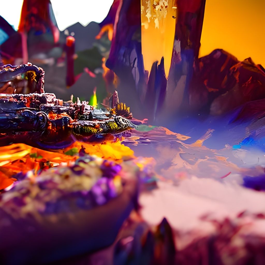 Fantastical World with Text in Detailed Matte Painting