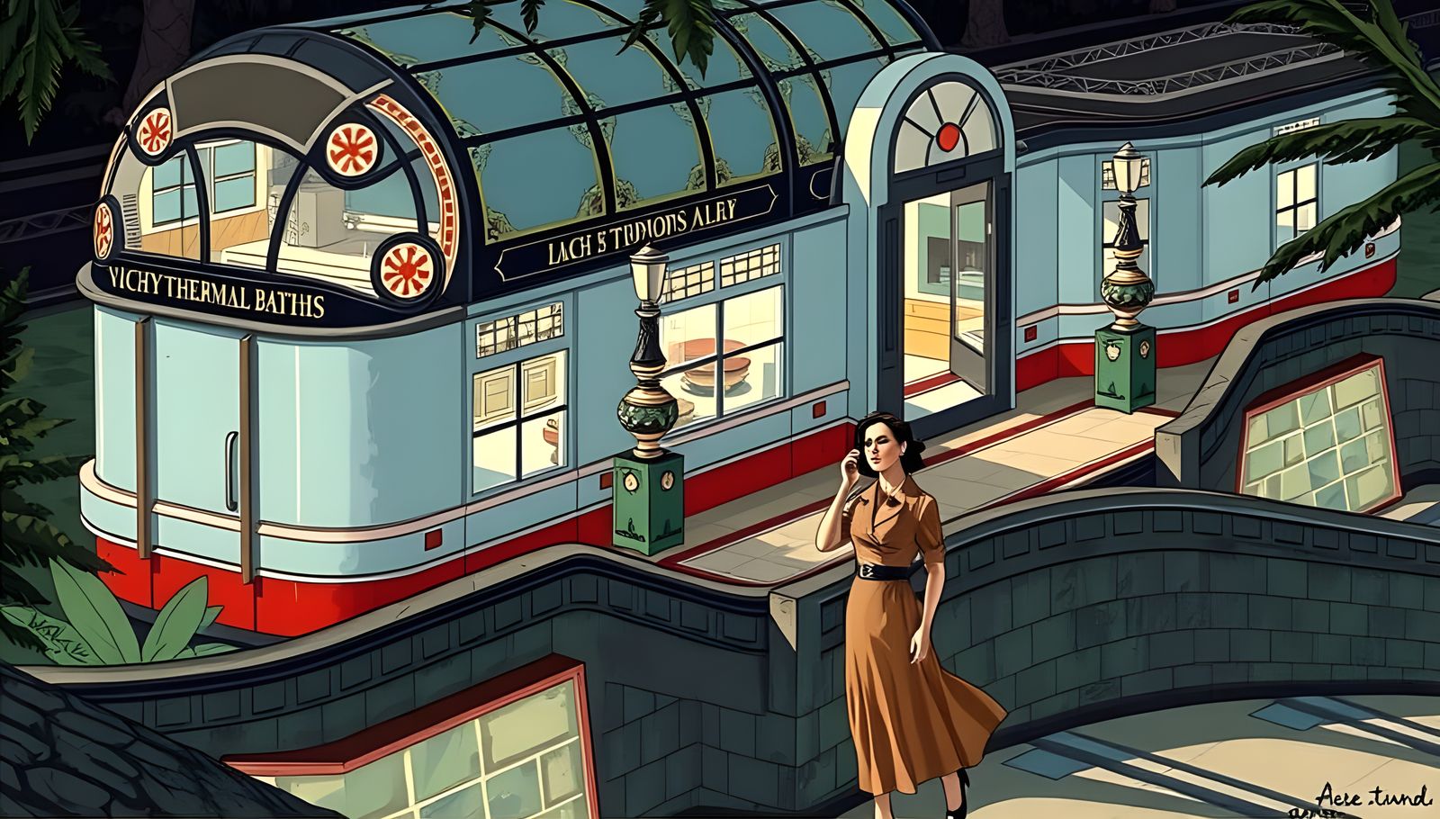 Futuristic Urban Scene in Neon Lights