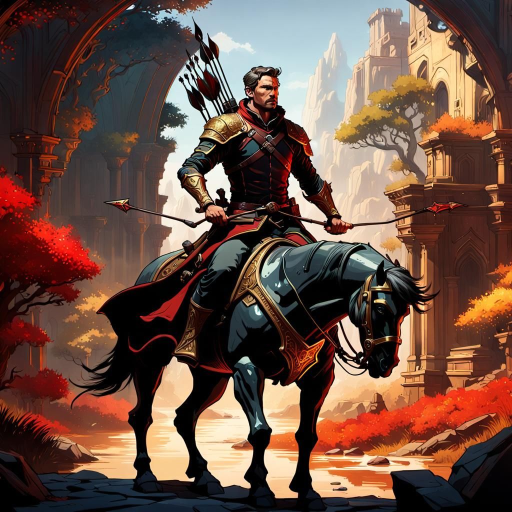Horse Archer in Dark Fantasy Style