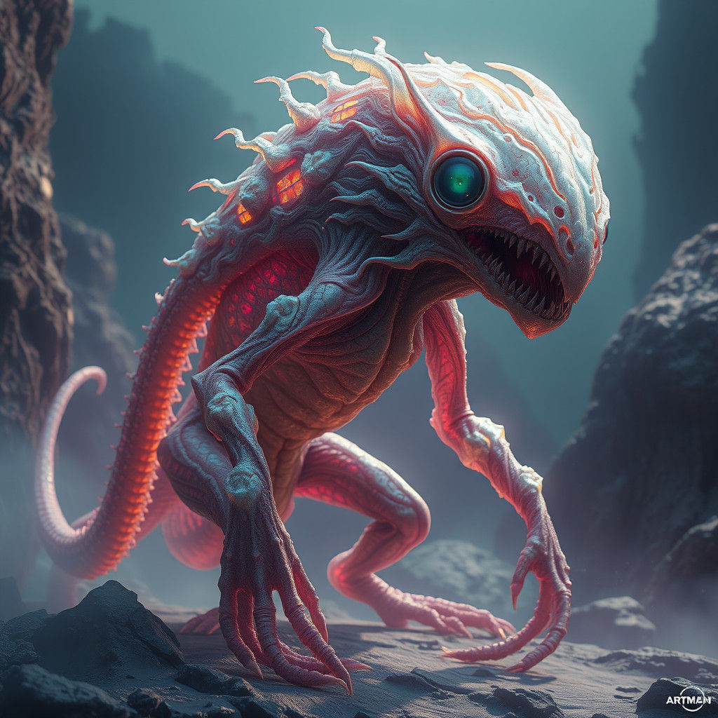 Otherworldly Creature in Dark Fantasy Style