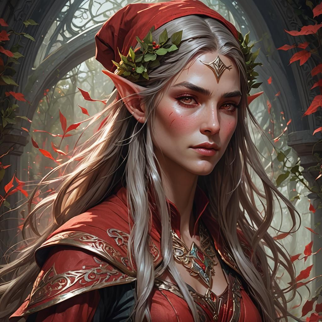 Elven Sorcerer Portrait in Fantasy Art Style