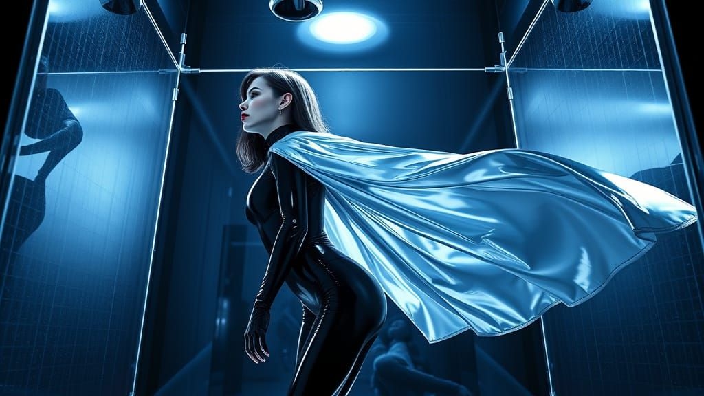 Sensual Cyberpunk Goddess Trapped in Latex Vacuum