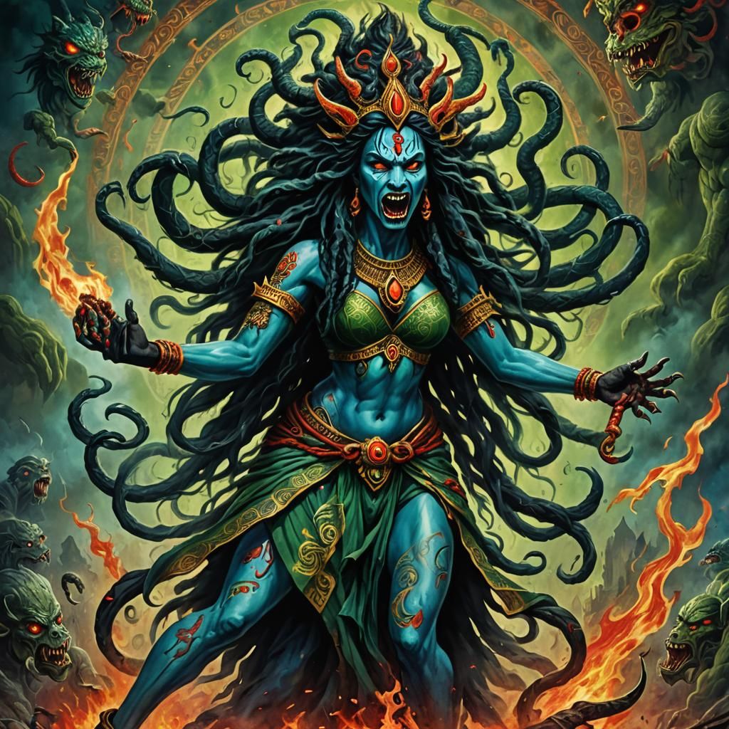 Kali Goddess of Destruction in Cosmic Dance