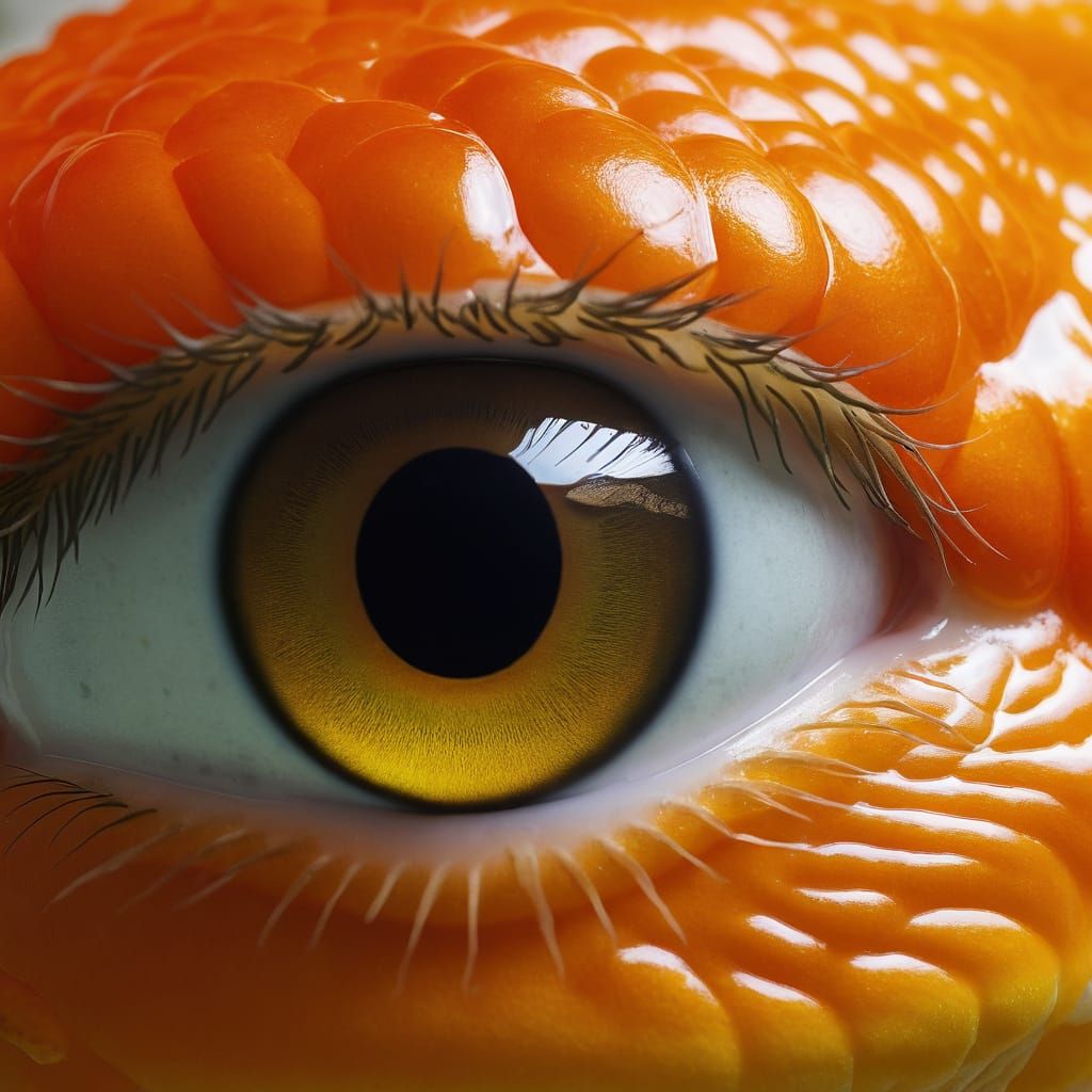 A Human Eye Adorns a Goldfish