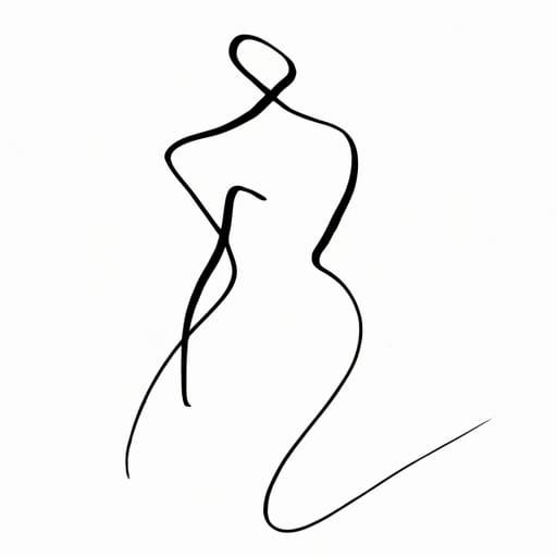 Minimalist Woman Silhouette in Picasso Style