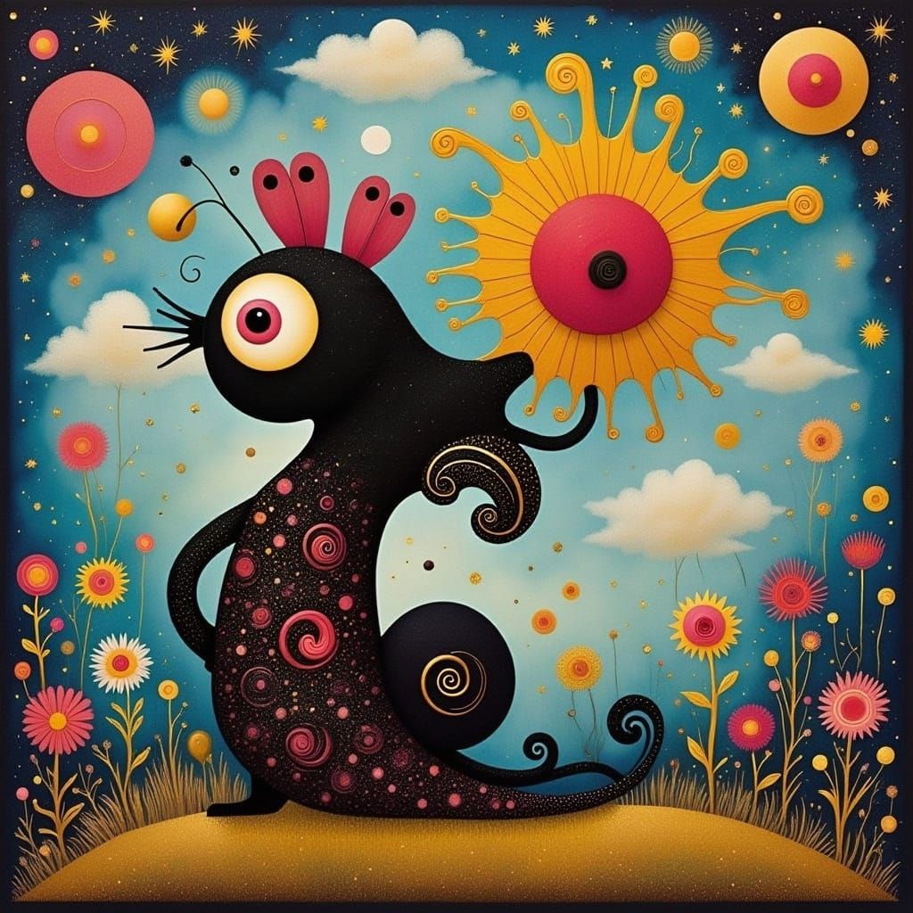 Golden Cicada in Vibrant Pink Hues